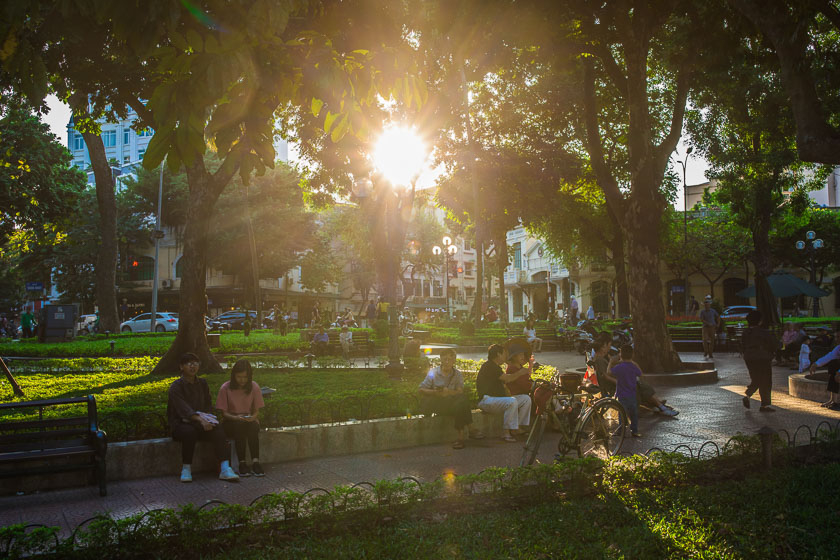 Hanoi's Old quarter with Greg Norman